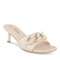 Mules BEIGE Femme Motif Chaîne A Enfiler