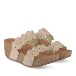 Mules BEIGE Femme Motif Clouté A Enfiler