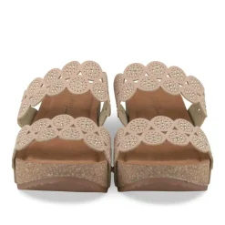 Mules BEIGE Femme Motif Clouté A Enfiler