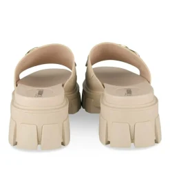 Mules BEIGE Femme Motif Chaîne A Enfiler