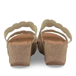 Mules BEIGE Femme Motif Clouté A Enfiler