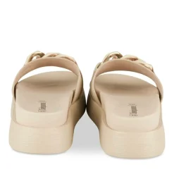 Mules BEIGE Femme Motif Chaîne A Enfiler