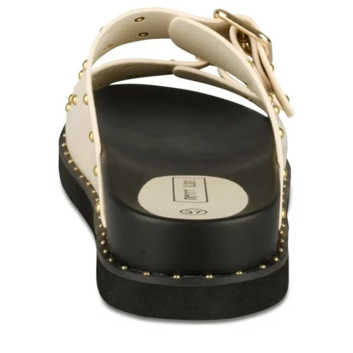 Mules BEIGE Femme Motif Clouté A Enfiler