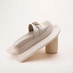 Mules BEIGE Femme Motif Chaîne A Enfiler