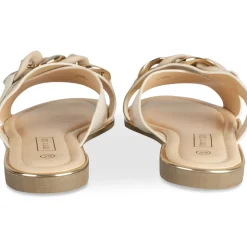 Mules BEIGE Femme Motif Chaîne A Enfiler