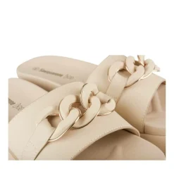 Mules BEIGE Femme Motif Chaîne A Enfiler