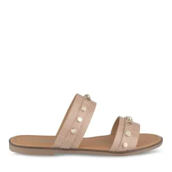 Mules BEIGE Femme Motif Perle A Enfiler