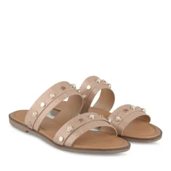 Mules BEIGE Femme Motif Perle A Enfiler