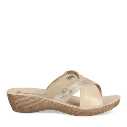 Mules BEIGE Femme Motif Uni A Enfiler