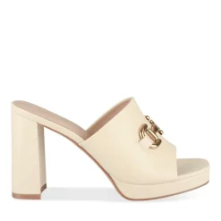 Mules BEIGE Femme Motif Uni A Enfiler