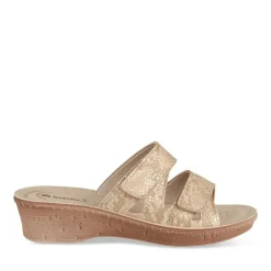 Mules BEIGE Femme Motif Uni A Enfiler