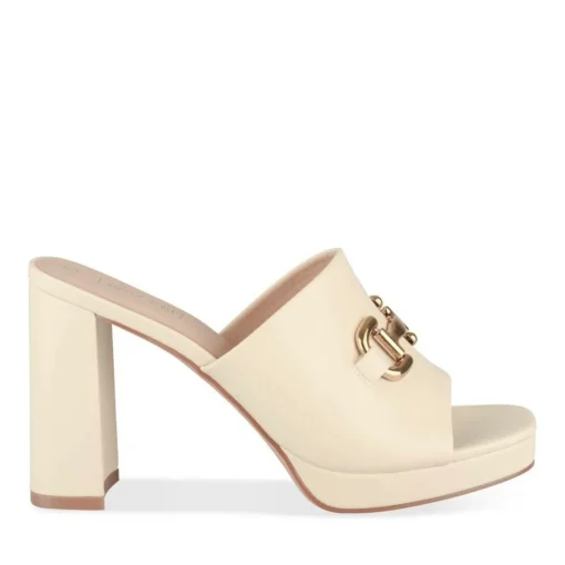 Mules BEIGE Femme Motif Uni A Enfiler