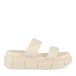 Mules BEIGE Femme Motif Uni A Enfiler