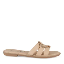 Mules BEIGE Femme Motif Uni A Enfiler