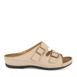 Mules BEIGE Femme Motif Uni A Enfiler