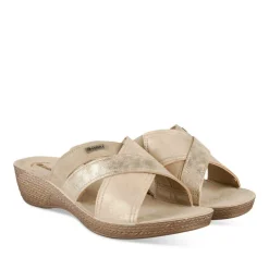 Mules BEIGE Femme Motif Uni A Enfiler