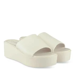Mules BEIGE Femme Motif Uni A Enfiler