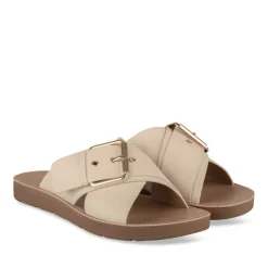 Mules BEIGE Femme Motif Uni A Enfiler