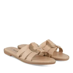 Mules BEIGE Femme Motif Uni A Enfiler