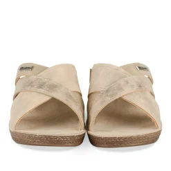 Mules BEIGE Femme Motif Uni A Enfiler