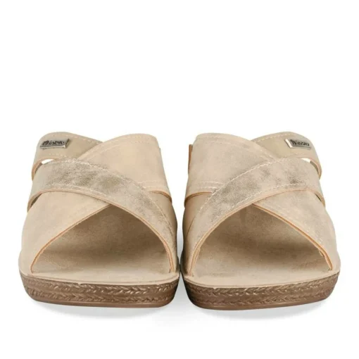 Mules BEIGE Femme Motif Uni A Enfiler