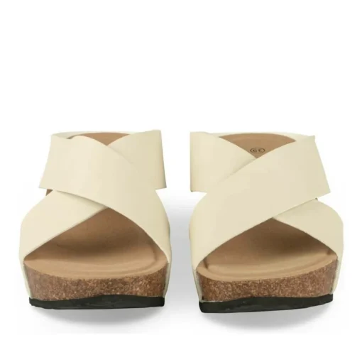 Mules BEIGE Femme Motif Uni A Enfiler