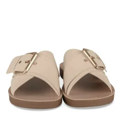 Mules BEIGE Femme Motif Uni A Enfiler