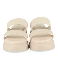 Mules BEIGE Femme Motif Uni A Enfiler