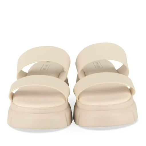 Mules BEIGE Femme Motif Uni A Enfiler