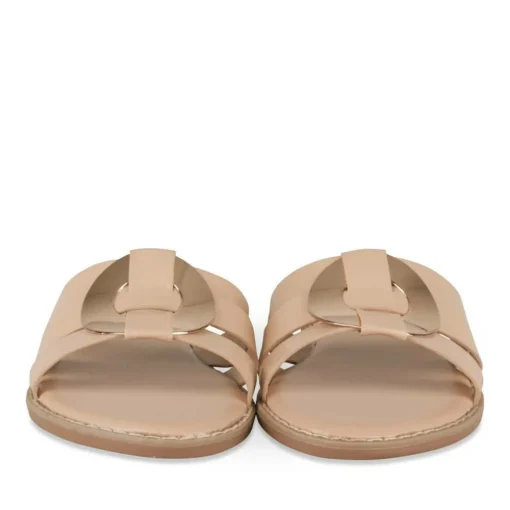 Mules BEIGE Femme Motif Uni A Enfiler
