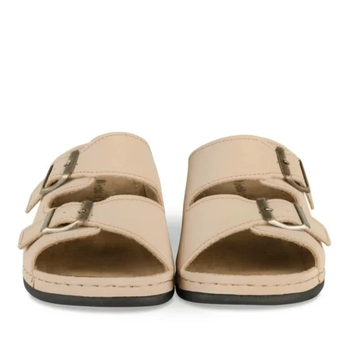 Mules BEIGE Femme Motif Uni A Enfiler