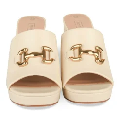 Mules BEIGE Femme Motif Uni A Enfiler