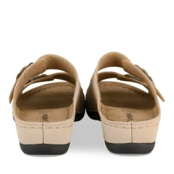 Mules BEIGE Femme Motif Uni A Enfiler