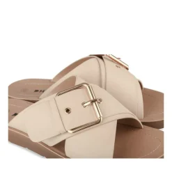 Mules BEIGE Femme Motif Uni A Enfiler