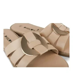 Mules BEIGE Femme Motif Uni A Enfiler