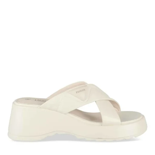 Mules BEIGE Femme Motif Vernis A Enfiler