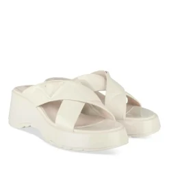 Mules BEIGE Femme Motif Vernis A Enfiler