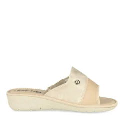 Mules BEIGE/OR Femme Motif Uni A Enfiler