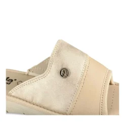 Mules BEIGE/OR Femme Motif Uni A Enfiler