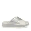 Mules BLANC Femme CUIR Motif Paillettes A Enfiler