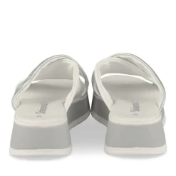 Mules BLANC Femme CUIR Motif Paillettes A Enfiler