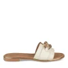 Mules BLANC Femme Motif Chaîne A Enfiler