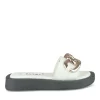 Mules BLANC Femme Motif Chaîne A Enfiler