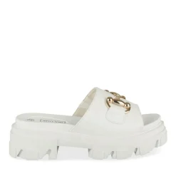 Mules BLANC Femme Motif Chaîne A Enfiler