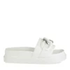 Mules BLANC Femme Motif Chaîne Boucle