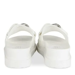 Mules BLANC Femme Motif Chaîne Boucle