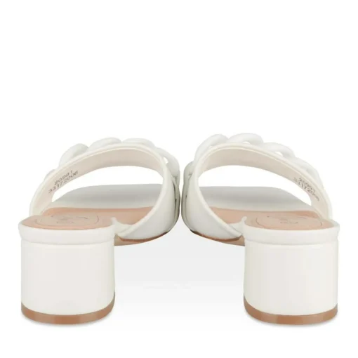 Mules BLANC Femme Motif Chaîne A Enfiler