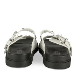 Mules BLANC Femme Motif Clouté A Enfiler