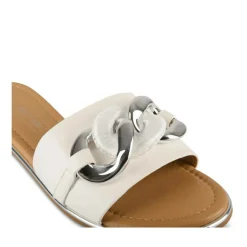 Mules BLANC Femme Motif Chaîne A Enfiler