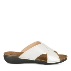 Mules BLANC Femme Motif Uni A Enfiler